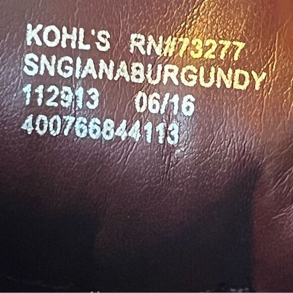 Sonoma Women's Heeled Suede Ankle Booties Burgundy 6 1/2M - Picture 9 of 9